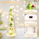 2PCS Lighted Christmas Trees Small Tabletop Xmas Tree Decorations, Battery Operated, Indoor Home Decor for Party Table