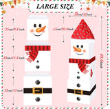 4 Pieces Christmas Box Decoration Nesting Decorative Stackable Nesting Christmas Stacking Boxes(Snowman)