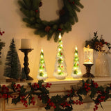 2PCS Lighted Christmas Trees Small Tabletop Xmas Tree Decorations, Battery Operated, Indoor Home Decor for Party Table