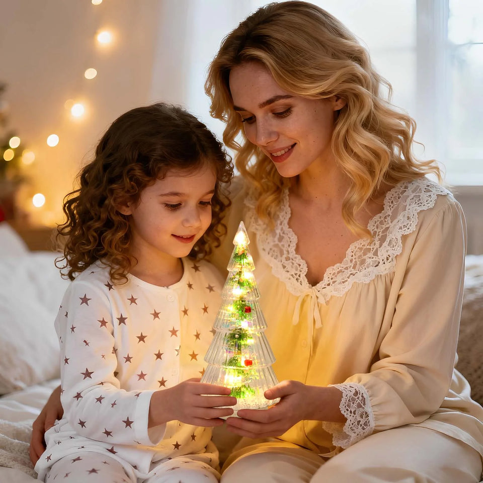 2PCS Lighted Christmas Trees Small Tabletop Xmas Tree Decorations, Battery Operated, Indoor Home Decor for Party Table