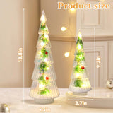 2PCS Lighted Christmas Trees Small Tabletop Xmas Tree Decorations, Battery Operated, Indoor Home Decor for Party Table